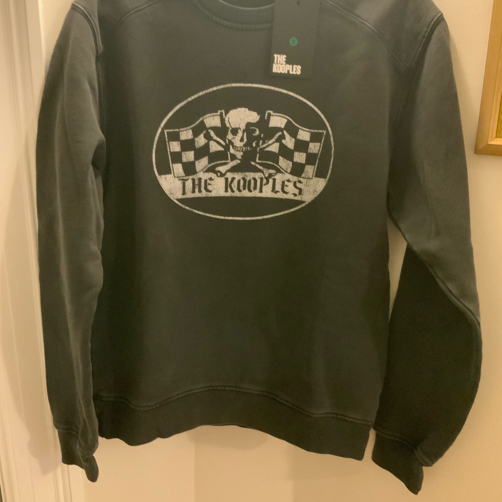 The Kooples Dark Gray Crewneck Skull and Cross-bone sweatshirt